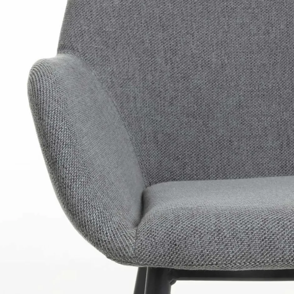 Armlehnstuhl in Dunkelgrau Chenille - Miami (4er Set)^Wohnen Best