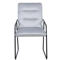 Armlehnstuhl in Hellgrau Samt - Chaleur (2er Set)^Wohnen Sale