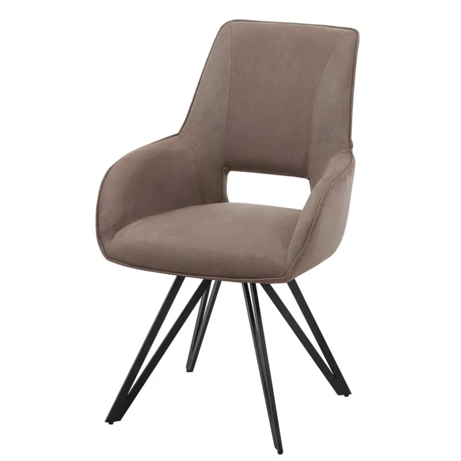 Wohnen Armlehnstuhl in Taupe & Schwarz - Centauro
