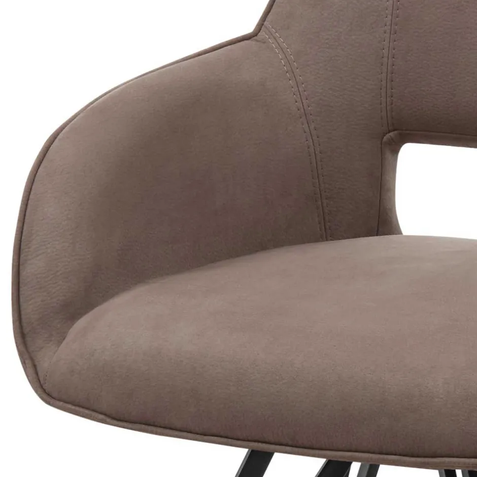 Wohnen Armlehnstuhl in Taupe & Schwarz - Centauro