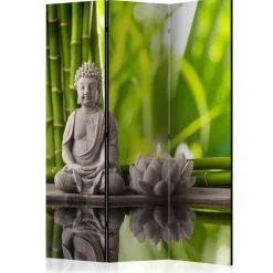 Wohnen Asia Motiv Paravent mit Buddah & Kerze - Woston