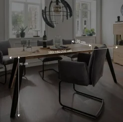 Wohnen Asteiche Esstisch mit Schweizer Kante - Clenza