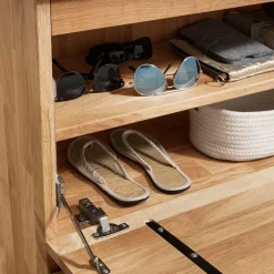 Asteiche Schuhschrank für die Wandmontage - Sotunes^Wohnen Sale