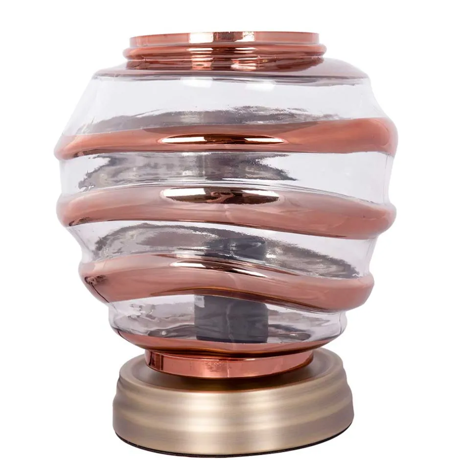 Ausgefallene Tischlampe aus Metall & Glas - Anyel^Wohnen Discount