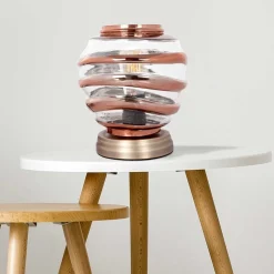 Ausgefallene Tischlampe aus Metall & Glas - Anyel^Wohnen Discount