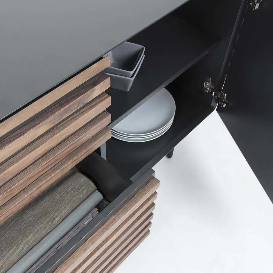 Ausgefallenes Sideboard Trupea mit Streifen Front^Wohnen Discount