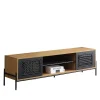 Wohnen Ausgefallenes TV Board mit Kunstrattan Einsätzen - Zavias