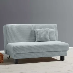 Ausklappbares Sofa aus Cord in Hellblau - Rachel^Wohnen Online