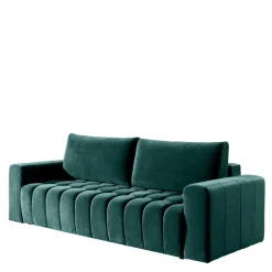 Ausklappbares Sofa in Grün Samt - Olenka^Wohnen Discount