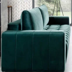 Ausklappbares Sofa in Grün Samt - Olenka^Wohnen Discount