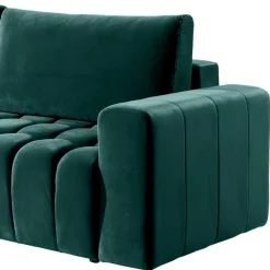 Ausklappbares Sofa in Grün Samt - Olenka^Wohnen Discount