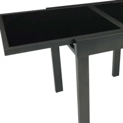 Wohnen Ausziehbarer Balkontisch aus Schwarzglas - Gianmario