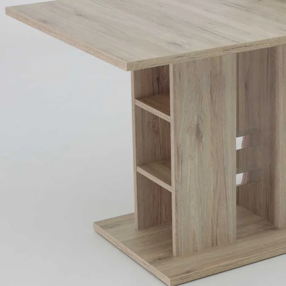 Wohnen Ausziehbarer Esstisch mit Säulengestell Regal - Casbella