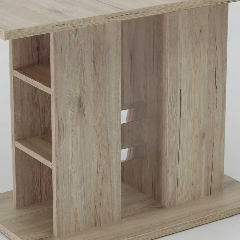 Wohnen Ausziehbarer Esstisch mit Säulengestell Regal - Casbella