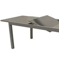 Wohnen Ausziehbarer Gartentisch Glasgow aus Glas & Alu