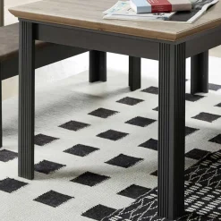 Wohnen Ausziehbarer Landhaustisch in Dunkelgrau - Thumbs