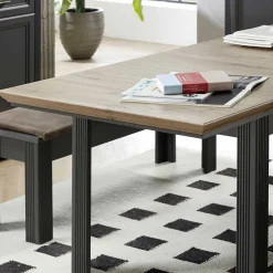 Wohnen Ausziehbarer Landhaustisch in Dunkelgrau - Thumbs