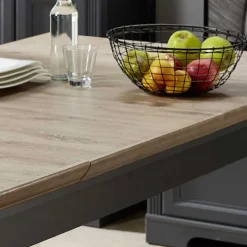 Wohnen Ausziehbarer Landhaustisch in Dunkelgrau - Thumbs