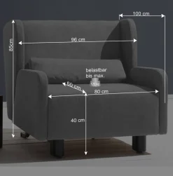 Ausziehbarer Ohrensessel mit Bettfunktion - Actina^Wohnen Best