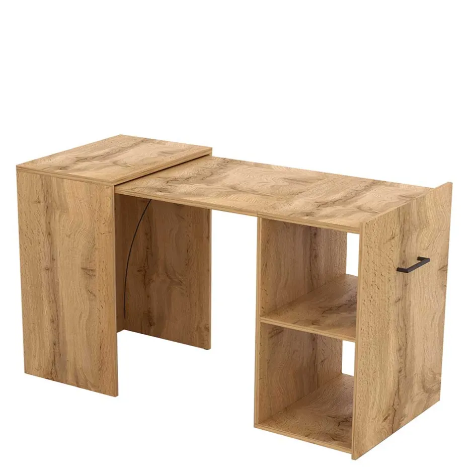 Wohnen Ausziehbarer Schreibtisch in Wildeiche Optik - Latrina