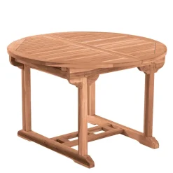 Wohnen Ausziehbarer Teakholz Gartentisch rund oval - Klahuma