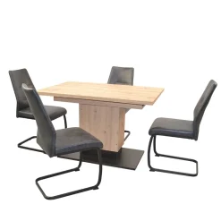 Wohnen Ausziehtisch & Schwingstühle Set - Gedeon (fünfteilig)