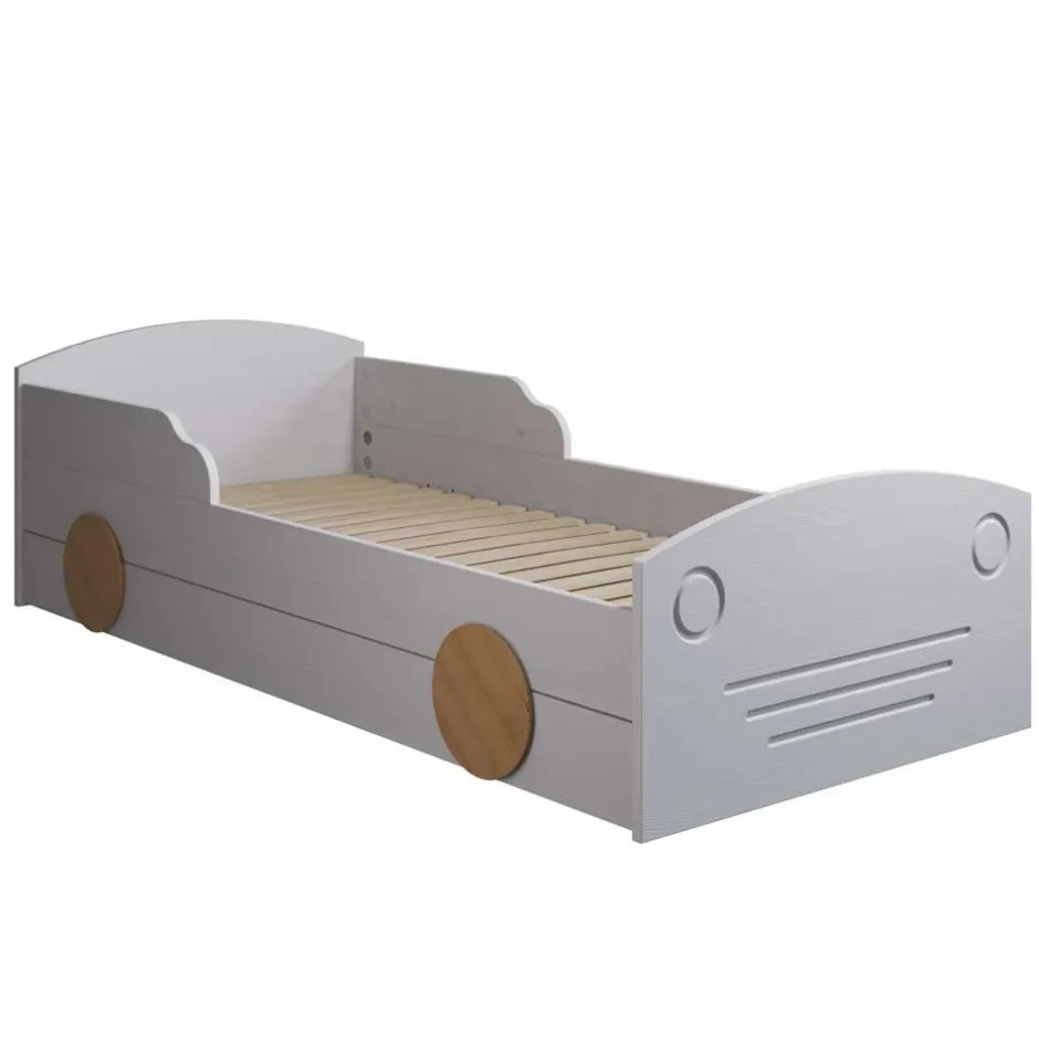 Autobett mit Bettkasten in Weiß und Kiefer - Vision^Wohnen Online