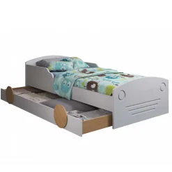 Autobett mit Bettkasten in Weiß und Kiefer - Vision^Wohnen Online