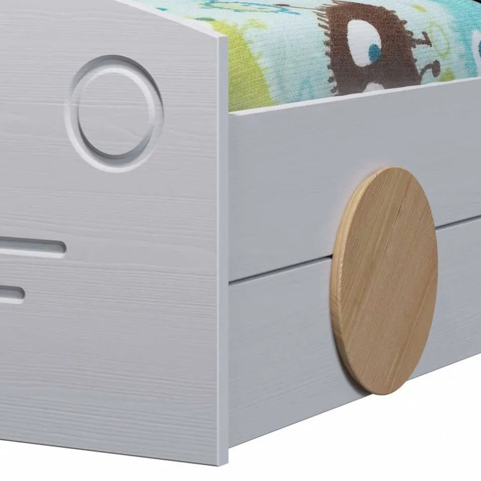 Autobett mit Bettkasten in Weiß und Kiefer - Vision^Wohnen Online