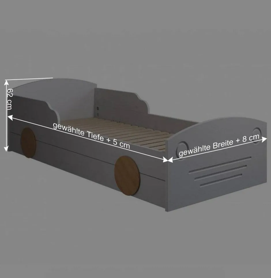 Autobett mit Bettkasten in Weiß und Kiefer - Vision^Wohnen Online