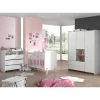 Kinder Wohnen Babybett & Wickelkommode & Kleiderschrank - Mauricia (dreiteilig)