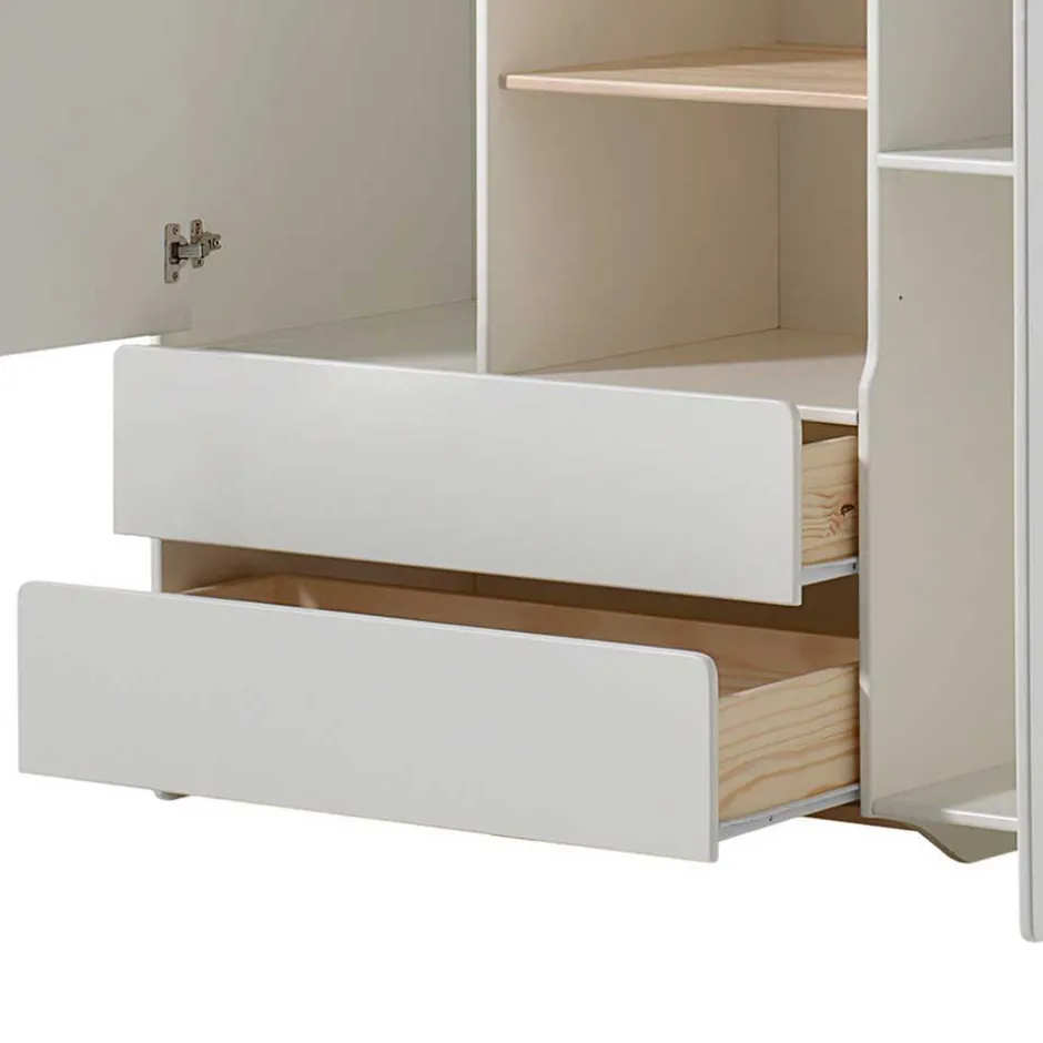 Kinder Wohnen Babybett & Wickelkommode & Kleiderschrank - Mauricia (dreiteilig)