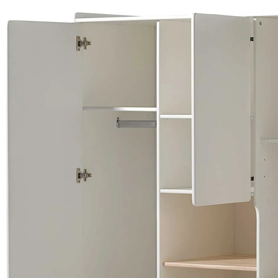 Kinder Wohnen Babybett & Wickelkommode & Kleiderschrank - Mauricia (dreiteilig)