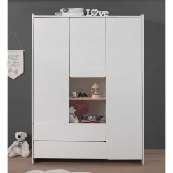 Kinder Wohnen Babybett & Wickelkommode & Kleiderschrank - Mauricia (dreiteilig)