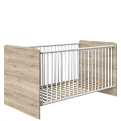 Kinder Wohnen Babybett in Eiche San Remo & Weiß - Folio
