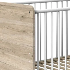 Kinder Wohnen Babybett in Eiche San Remo & Weiß - Folio