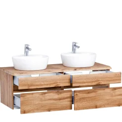 Wohnen Bad Doppel-Waschplatz in Wildeiche Baumkante - Drumias