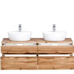 Wohnen Bad Doppel-Waschplatz in Wildeiche Baumkante - Drumias