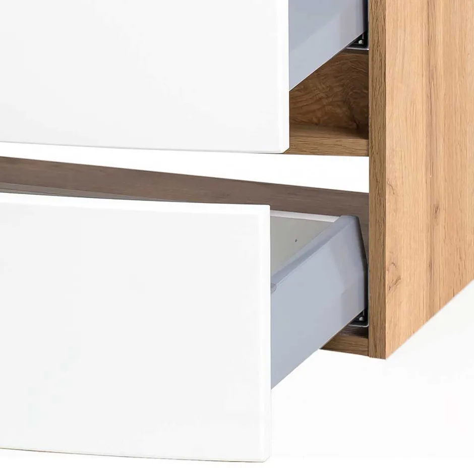 Wohnen Bad Einrichtung Möbel in Weiß & Wildeiche - Neuvana (vierteilig)