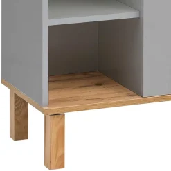 Bad Highboard in Platingrau und Eiche - Nienzo^Wohnen Outlet