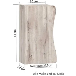 Wohnen Bad Hängeschrank in Baumkante Wildeiche Optik - Breznia