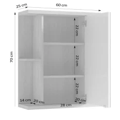 Wohnen Bad Hängeschrank mit Spiegeltür - Asutria