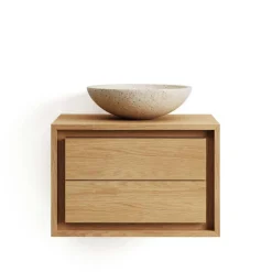 Wohnen Bad Hänge-Waschtisch aus Massivholz Teak - Reddnas