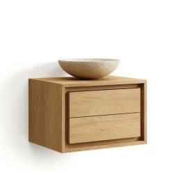 Wohnen Bad Hänge-Waschtisch aus Massivholz Teak - Reddnas