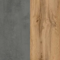 Bad Hochschrank in Beton & Holz Dekor - Mia^Wohnen Online