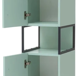 Wohnen Bad Hochschrank in Mint Grün & Anthrazit - Esdrus