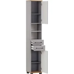 Bad Hochschrank in Platingrau - Benja^Wohnen Online