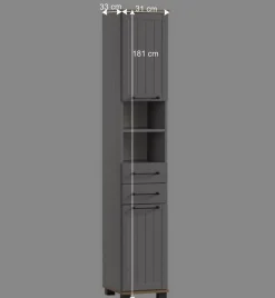 Bad Hochschrank in Platingrau - Benja^Wohnen Online