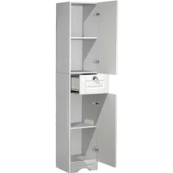 Bad Hochschrank in Weiß - 35x180x32 cm - Akira^Wohnen Discount