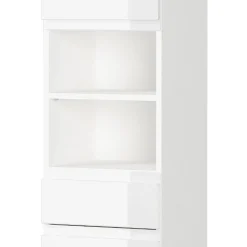 Wohnen Bad Hochschrank in Weiß Hochglanz - Loeesa